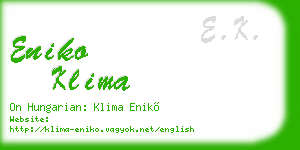 eniko klima business card