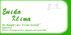 eniko klima business card